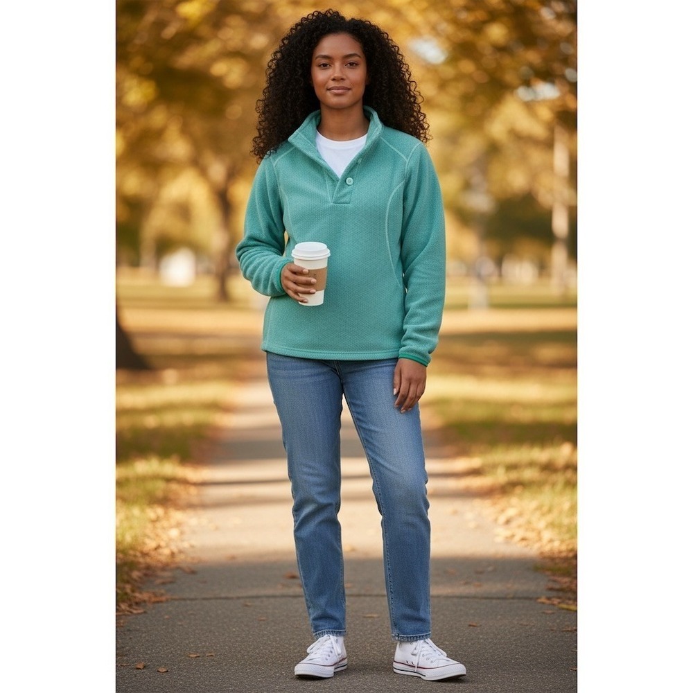 The North Face Pullover Sweater soft L Teal Fleece Mock Neck L/S cozycore preppy